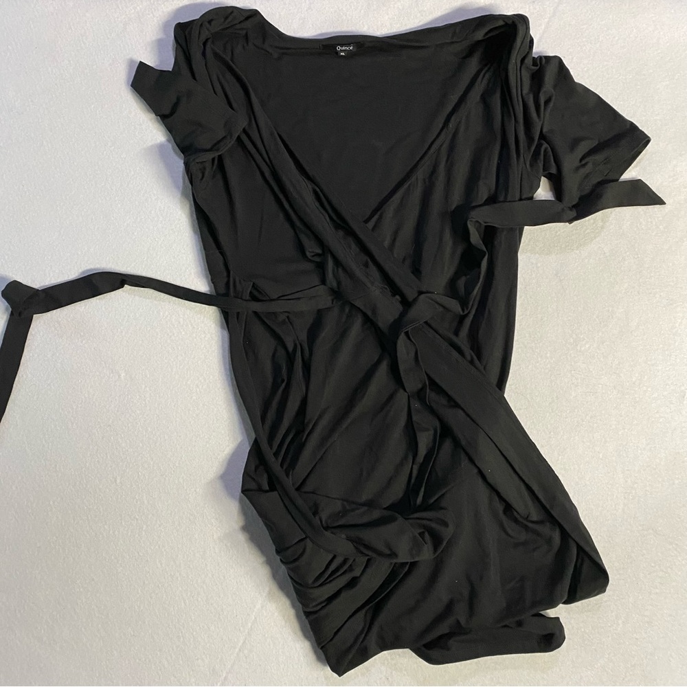Quince Black Midi Dress